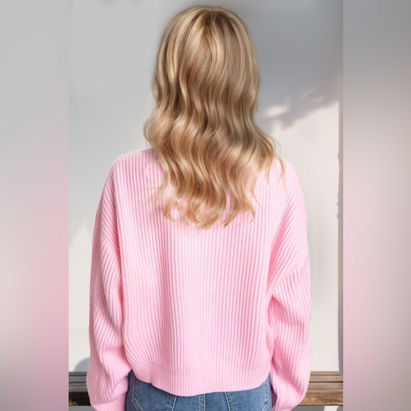 Double TakeMERRY & BRIGHT Christmas Dropped Shoulder Cropped Sweater 10010005607 - Picture 2 of 5